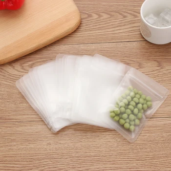 

20Pcs/pack Matte Transparent Zip lock Plastic Bag Aluminum Foil Hologram Food Pouch Small Water Proof Zipper Reclosable Pouches