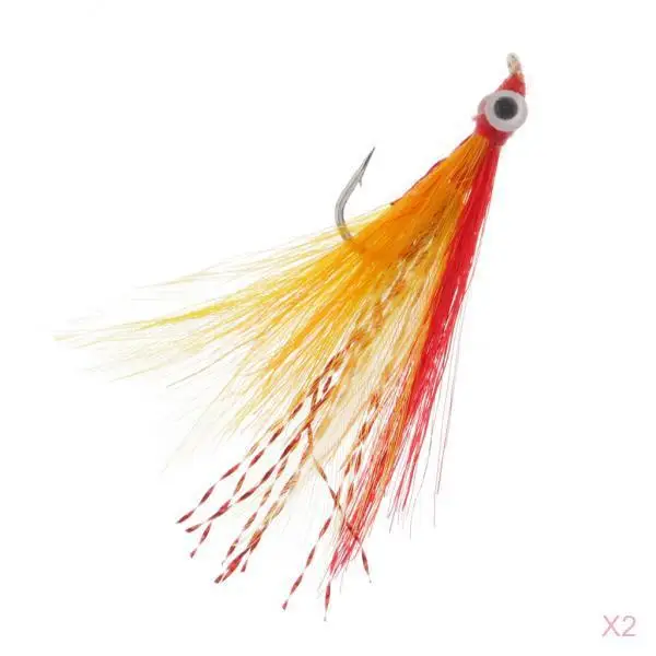2pcs Fly Fishing Flies Salmon Trout Insects Bait Lure Floating Flies 6# Hook