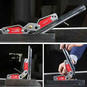 

Silver Black Strong Magnetic NdFeB Multi Angle Positioner Welding Locator Portable DIY Repair Tool Holder Durable Practical