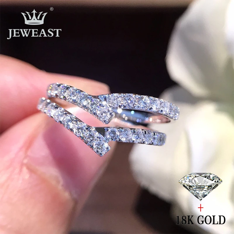 Кольцо с натуральным бриллиантом 18K золото чистое красивое кольцо драгоценными