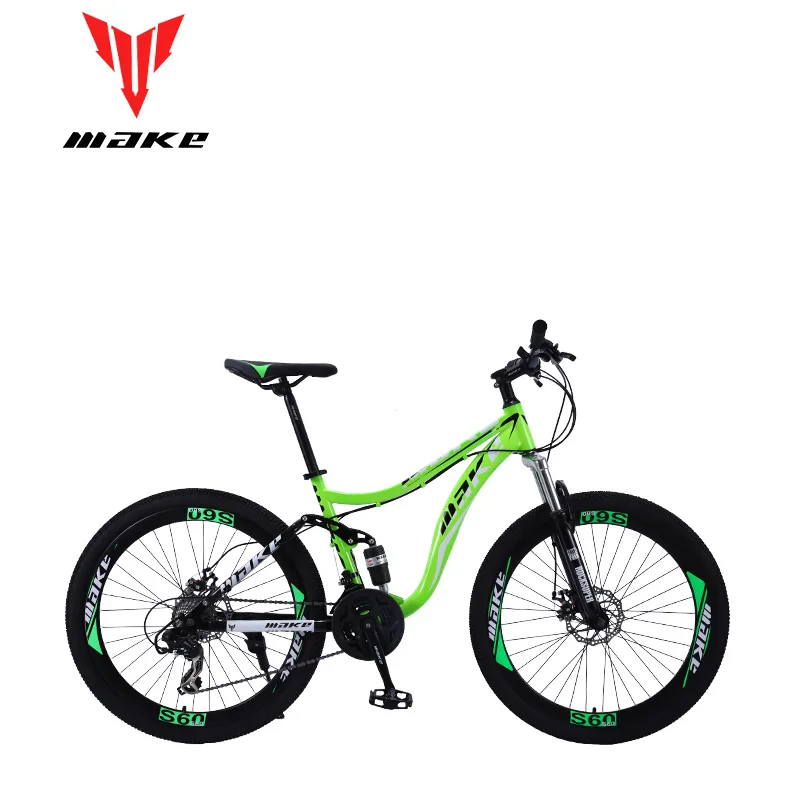 MAKE горный велосипед стальная рама 24 скорости Shimano 2" колеса MTB - Цвет: White gree  40 spoke