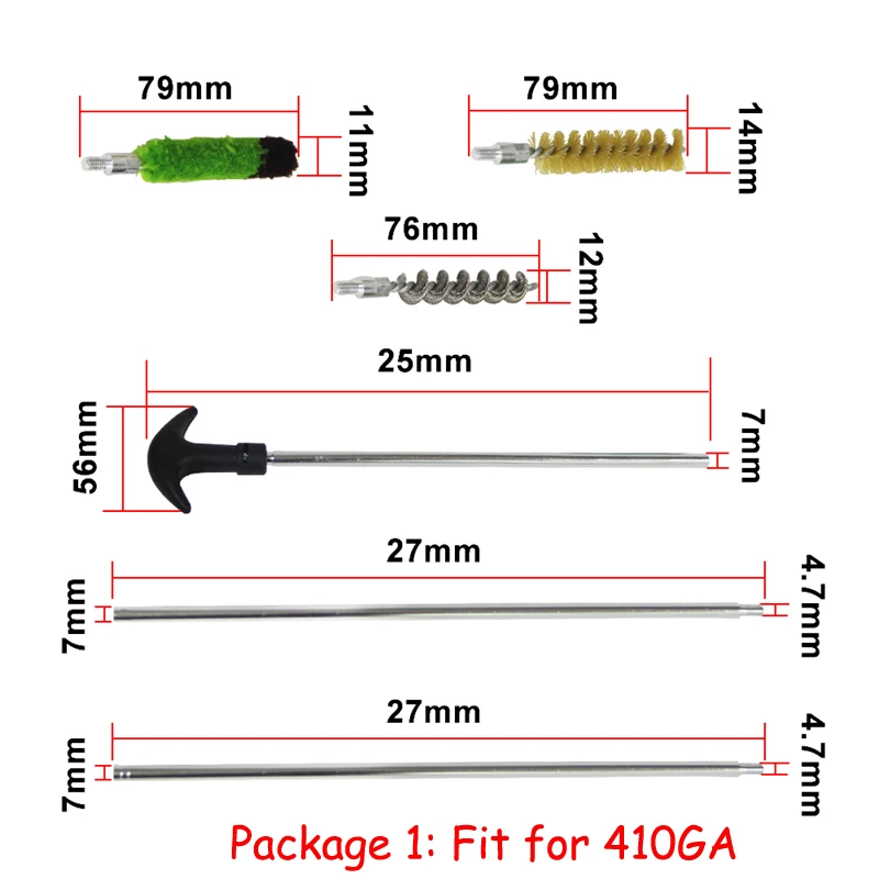 Набор для чистки охотничьего ружья Bumlon для 12GA 16GA 20GA 41GA Универсальный Калибр ружья винтовка алюминиевая Чистящая Щетка инструмент принадлежности для охоты