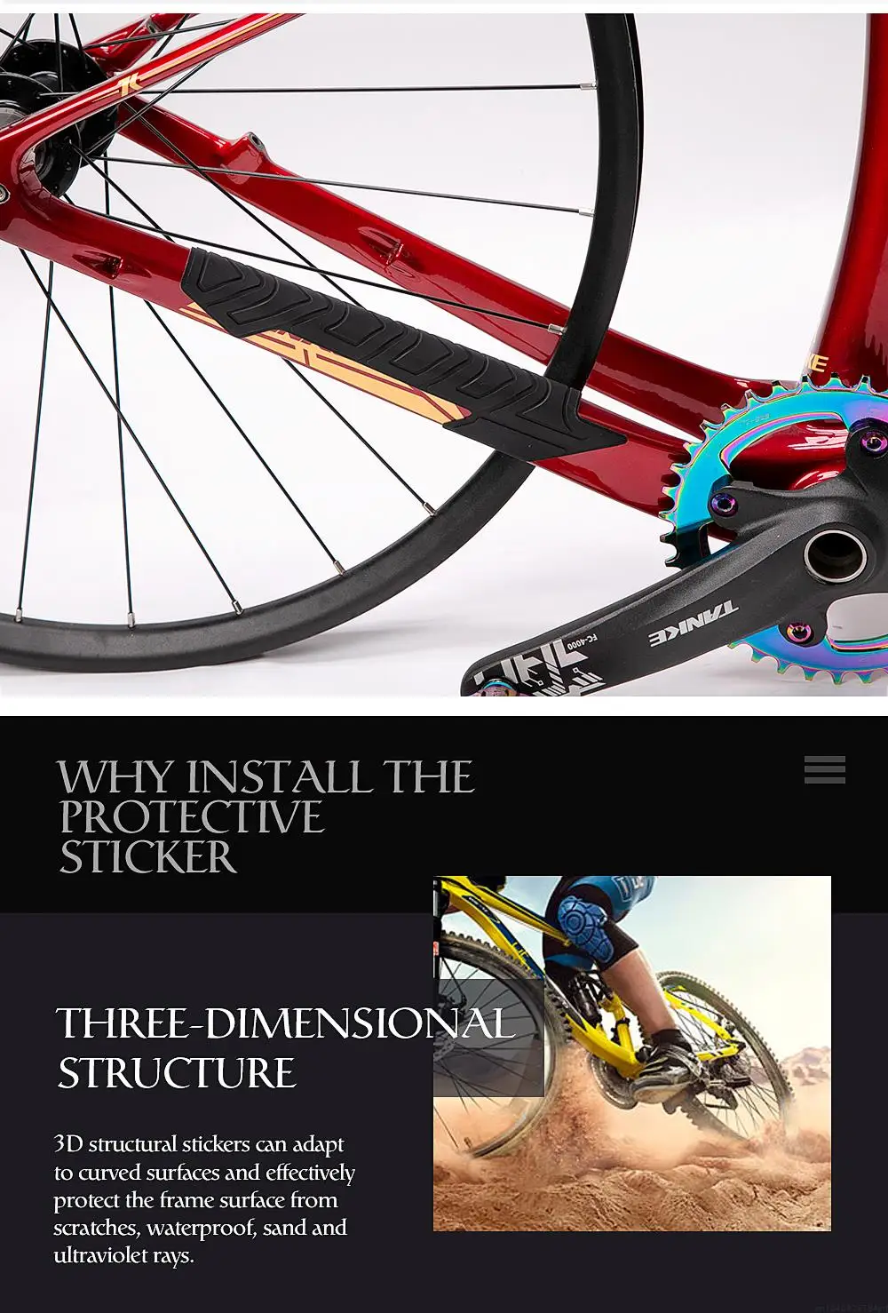 Bicycle Paster Frame Scratch-Resistant Protector Best Glue Removeable Stickers Anti-Skid Push Guard Frame Cover for Scratch
