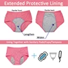 3pcs Leakproof Woman Physiological Period Pants Antibacterial Four Layers Menstrual Panties Menstrual Underwear Organic Cotton 6
