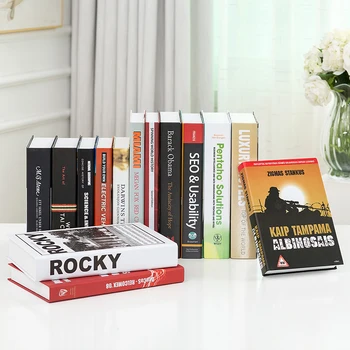 

Fake Book Decoration Modern Minimalist English Create Furnishings Library Model Room Hotel Soft Loading Fang Zhen Shu Prop Books