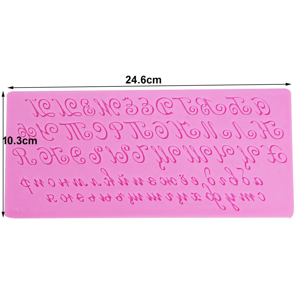 Kaymiklee M471 1 шт. русский алфавит столичный нижний корпус Алфавит буквы скрипт форма для шоколада 24,6*10,3*0,6 см