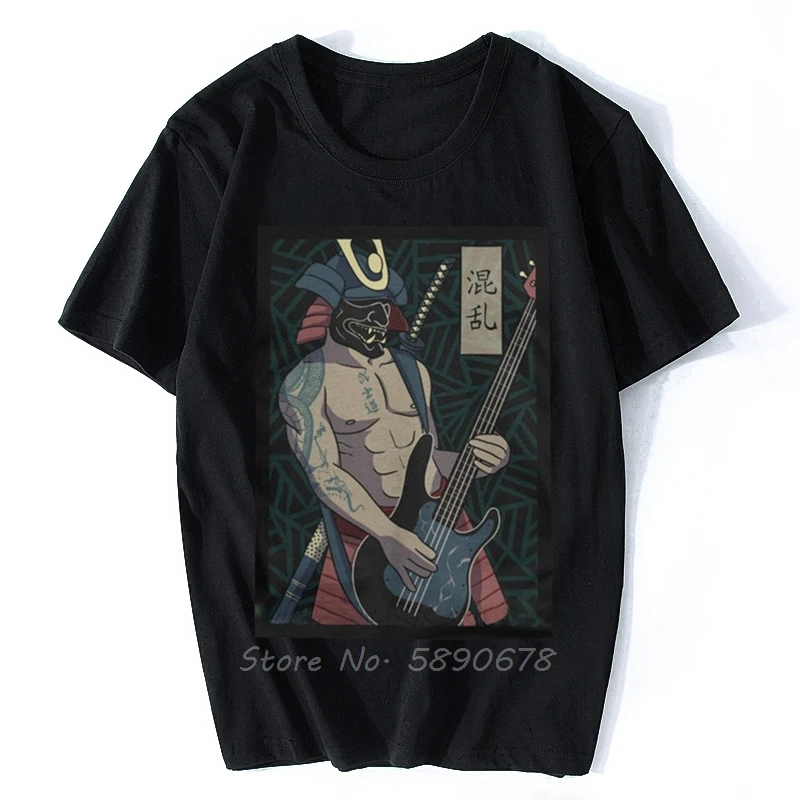 Футболка мужская с надписью bassistant Samurai крутая тенниска коротким рукавом забавным