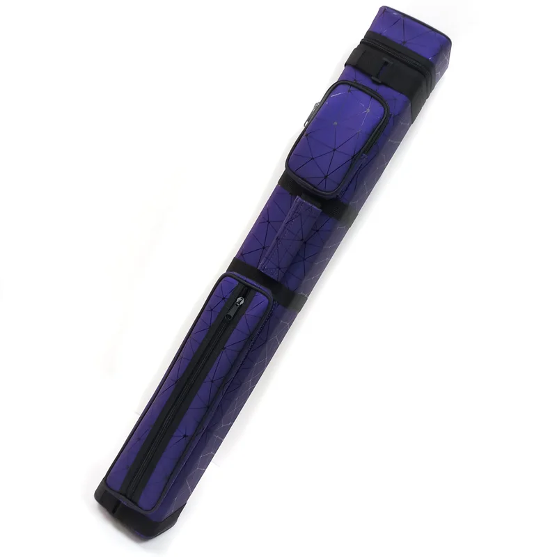 Xmlivet 9 отверстий фиолетовый кожаный чехол для пула cue 3 прикладом 6 вал биллиардный Кий аксессуары для 1/2 разделенный - Цвет: 9holes purple