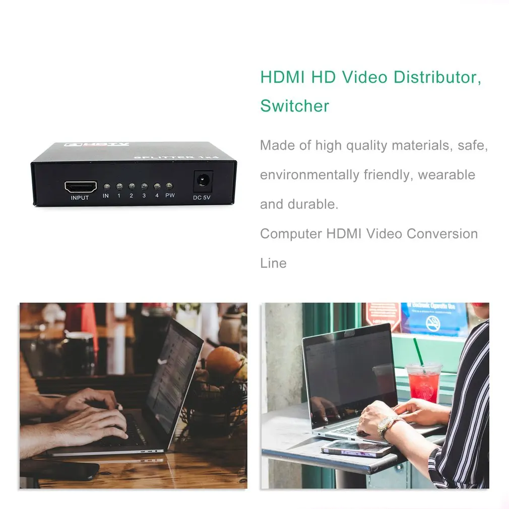 1X4 HDMI переключатель 1 в 4 переключатель 4 к x 2 к Переходник HDMI разветвитель для HDTV DVD видео проектор разветвитель