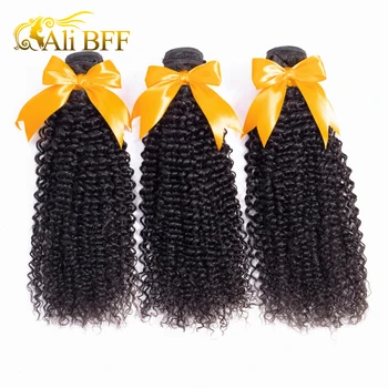 

ALI BFF Mongolian Afro Kinky Curly Weave Hair Bundles 100% Human Hair Extensions Can Buy 3/4 Bundle Nature Color Remy hair