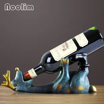 

Creative Resin Elk Wine Bottle Holder Figurines European Creative Lying Deer Ornament Animal Wine Rack Set Craft Home Decoration