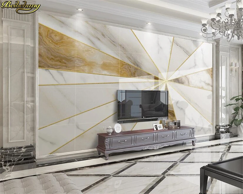 beibehang Custom 3d wallpaper jazz white modern minimalist geometric marble background wall paper tile mural papel de parede