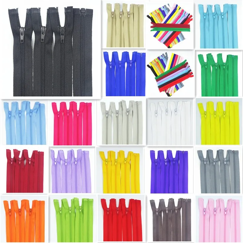 

20 шт., отверстия нейлоновых молний 3 #, хвост из смолы 20 см-60 см, подходит для одежды