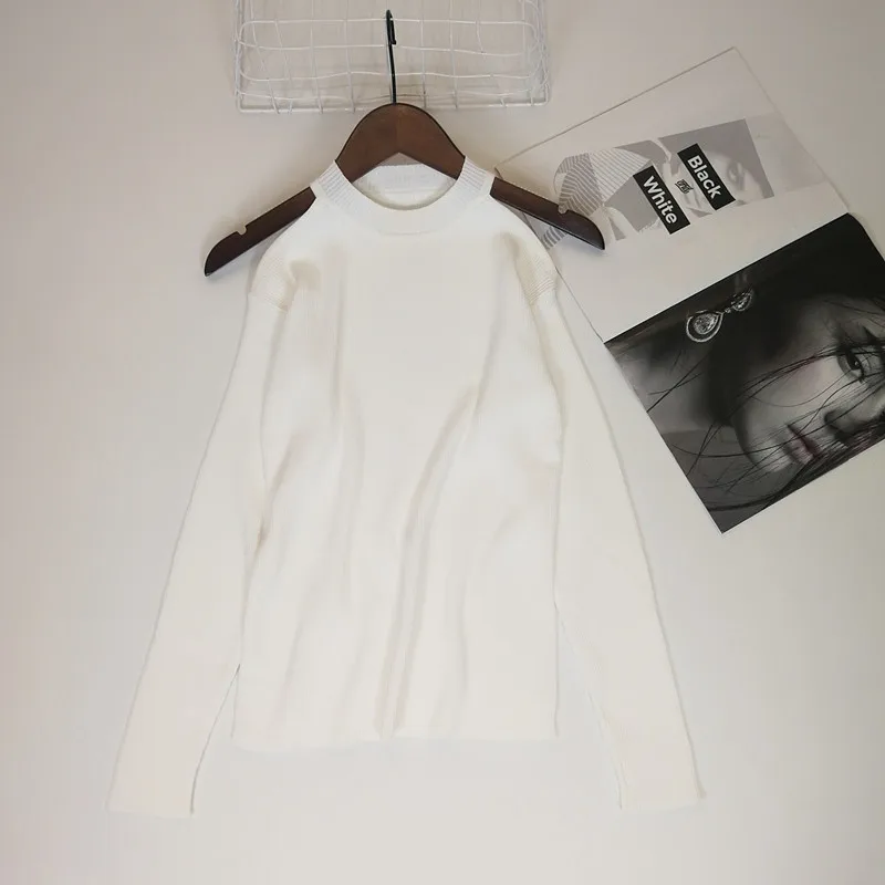 Women's sweater pullovers autumn winter 2019 slim off the shoulders women's tops sexy solid color winter sweaters women 2019