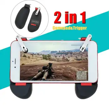 

Gamepad for PUBG Mobile Phone Gaming Controller 2 in 1 Handle Grip Joystick Shooter Trigger for Android IOS Phone