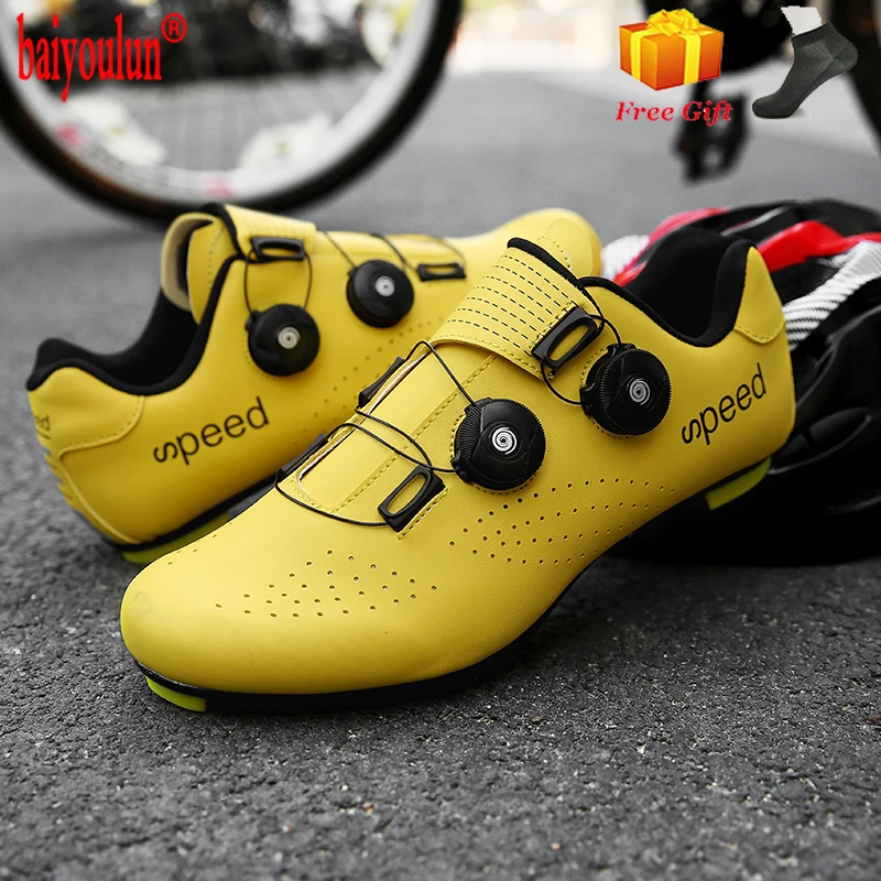 

Cycling Sneaker High Quality Double Buckles Cycling Shoes MTB Road Bike Shoes Breathable Self-Locking Bicycle Shoes Professional