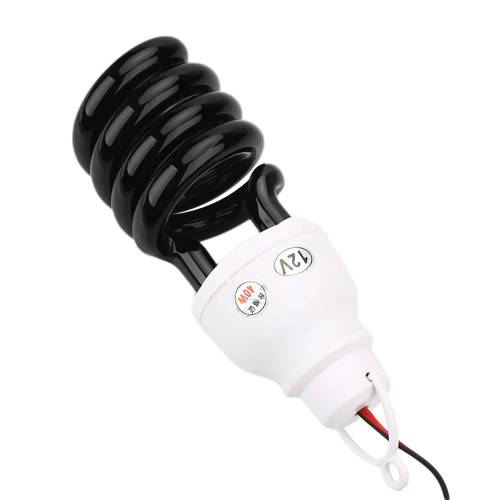 Bulb Light W/Clip Light Fluorescent Lights UV Lamp Led 40W Ultraviolet DC12V Screw Energy Saving Blacklight CFL