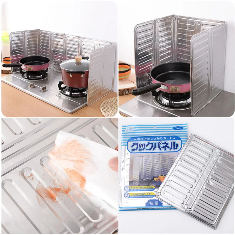 1pc Kitchen Oil Splash Guard 33.1*12.7 Inch Aluminum Foil Kitchen Tool