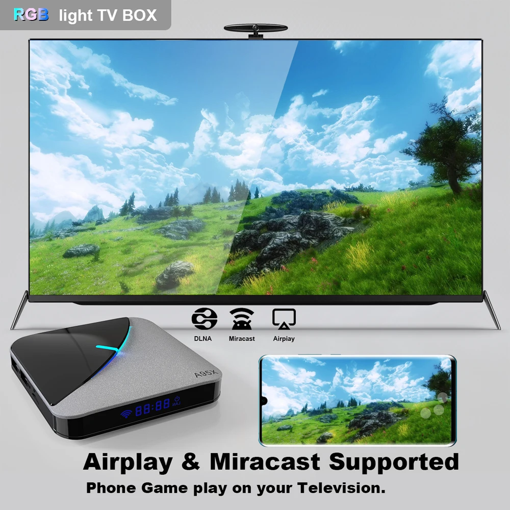 ТВ приставка Android 9 0 Amlogic S905X3 Четырехъядерный 4 Гб ROM 32 64 HDR 8K Wifi Bluetooth 2 16
