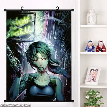 

Fashion Anime BLACK LAGOON Revy Rock Dutch Benny Balalaika Cosplay Wall Scroll Mural Poster Wall Hanging Poster Home Decor Art