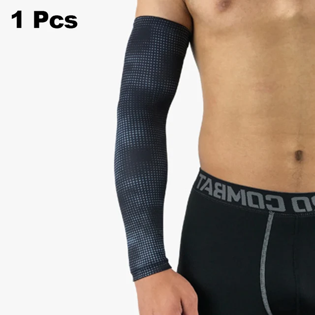 Sport Arm Warmers Non-Slip Cycling Arm Sleeve Elastic Compression Anti-Sunburn Long Sleeve Tennis Running Basketball Accessories Gray Arm Warmers