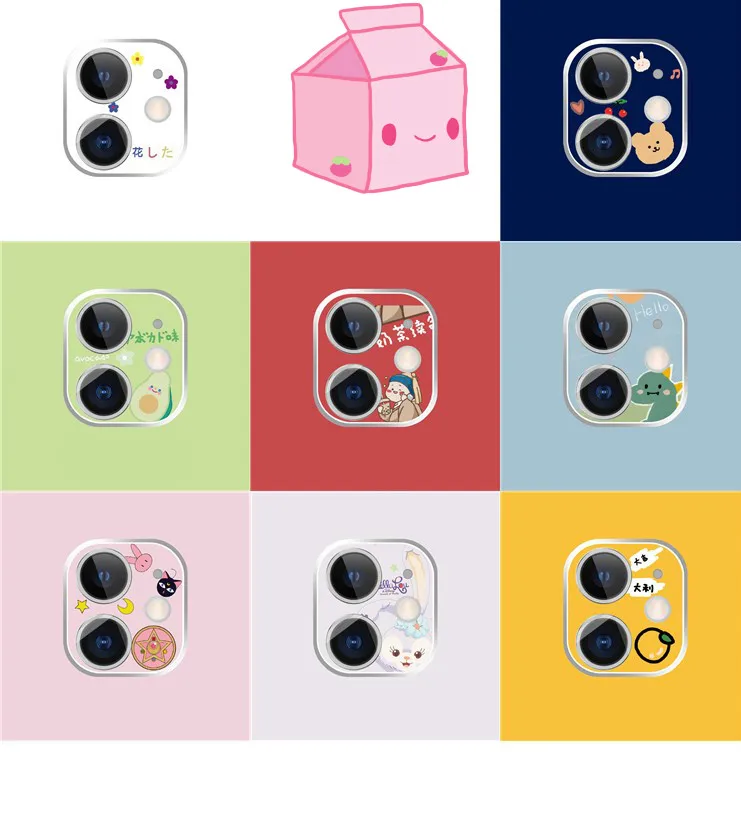 

Ultra-thin Camera Cover Cute Cartoon Back Camera Lens Film For Apple Iphone 11 Pro Max Metal Camera Lens Protector Cover