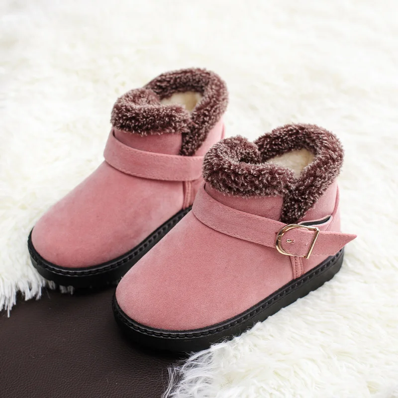 Модные детские ботинки; сезон осень-зима; удобные зимние ботинки для маленьких девочек и мальчиков; модная детская обувь - Цвет: pink-C