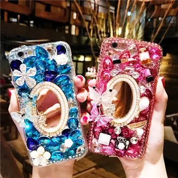 

3D Bling Glitter Rhinestone Cover+Crystal Diamond Case For XiaoMi 8 lite 9T Pro A1A2 A3 Mix Max 3 Redmi Note 7 8 pro 5 6A K20 4X