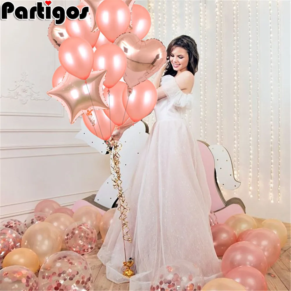 14 штук шар цвета розового золота свадебные украшения Globos вечерние на день