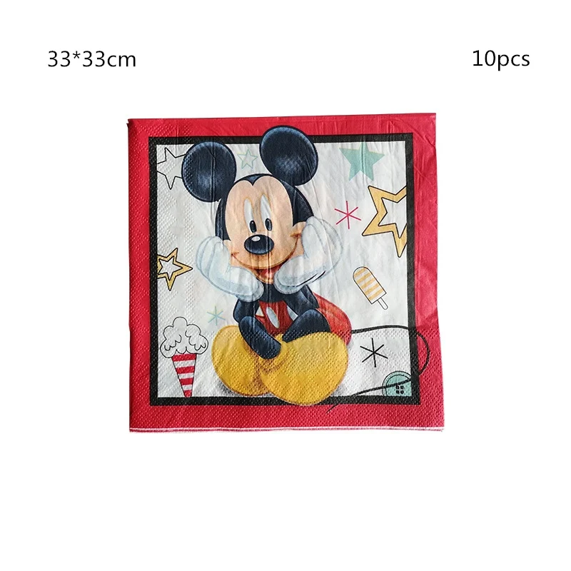 

10pcs Mickey Mouse Napkins Party Decorations Baby Shower Disposable Tableware Party Supplies Mickey Mouse Birthday Party for kid