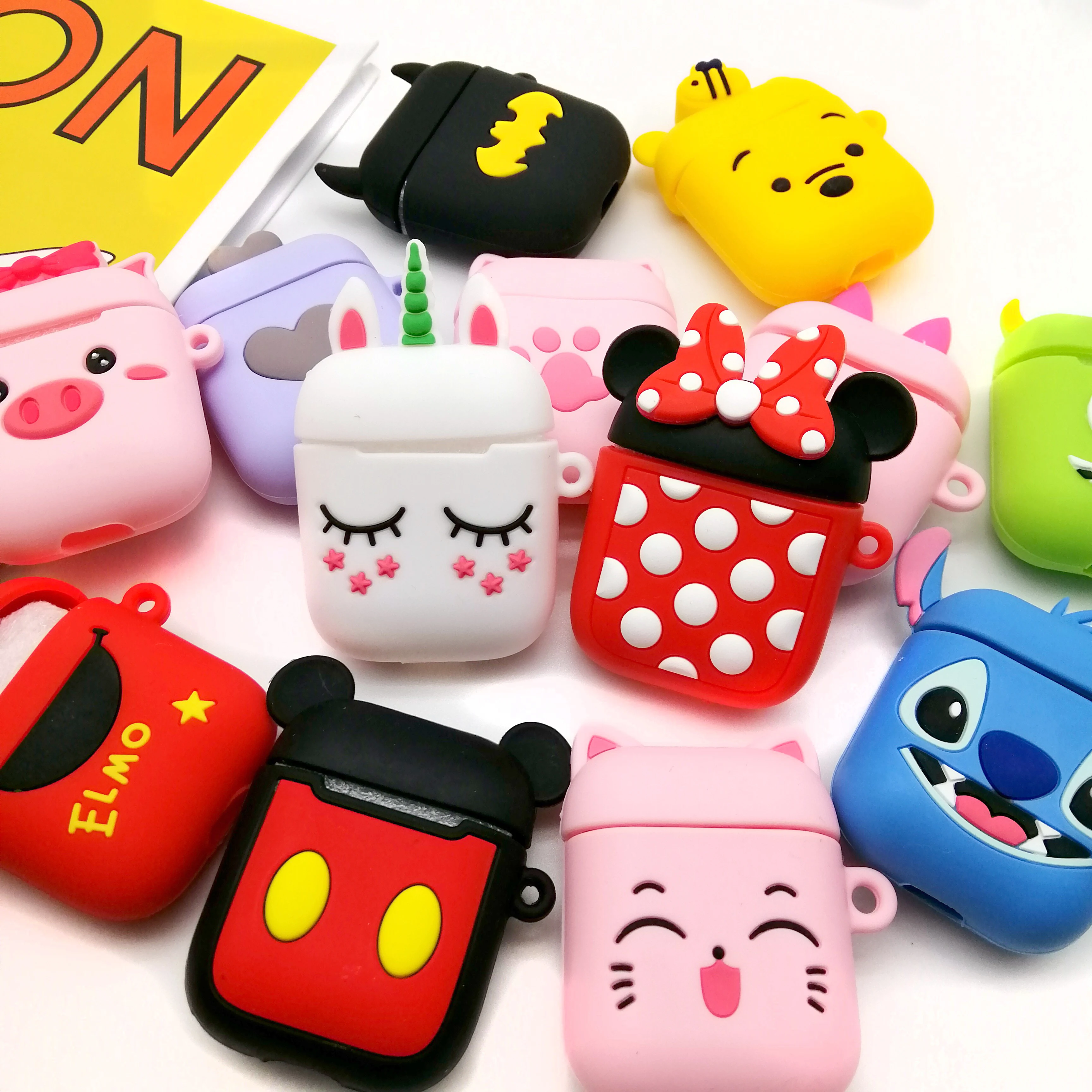 

For Airpods 2 Case Silicone Stitch Cartoon Cover case for air pods Cute Earphone Case 3D Headphone case for Earpods Accessories