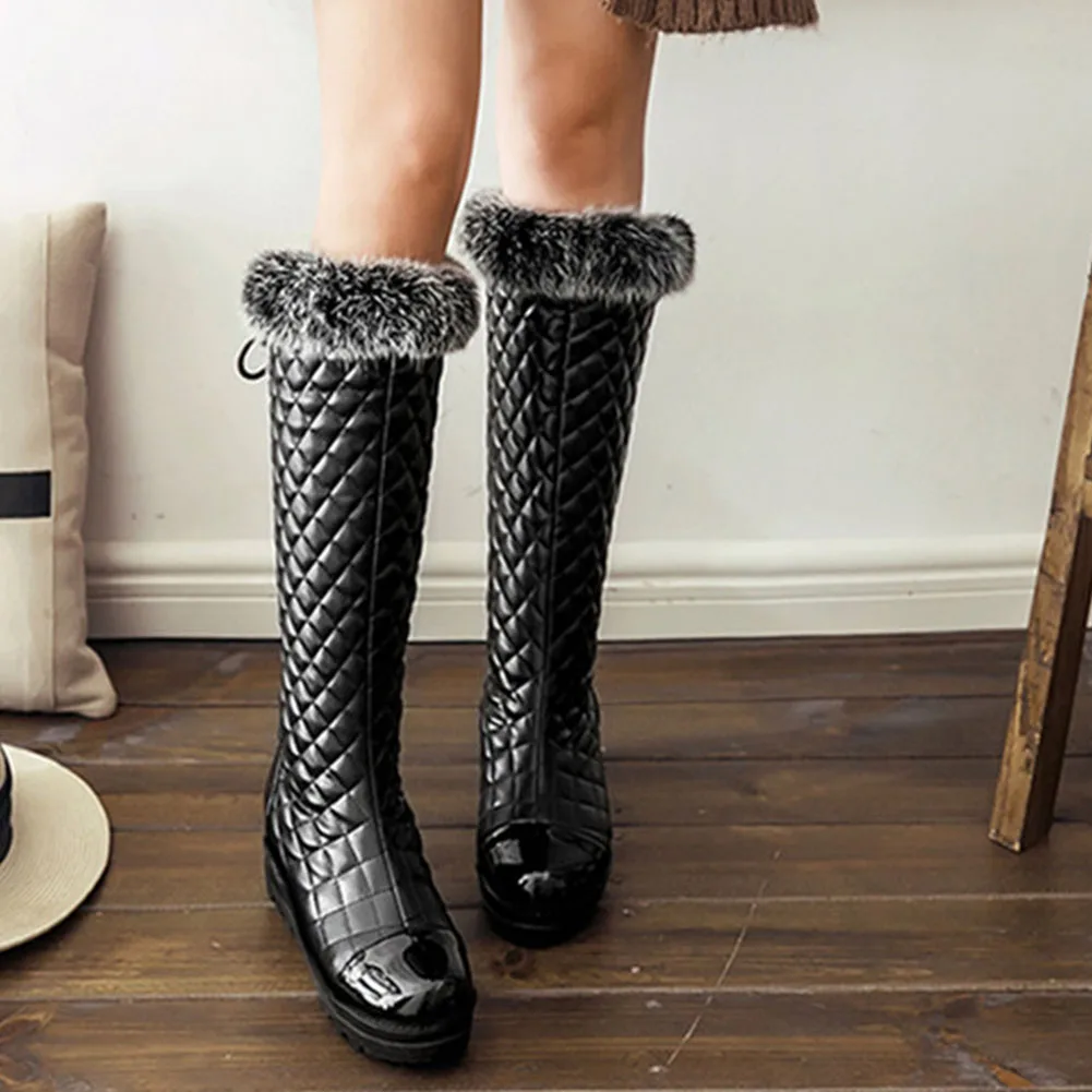 DORATASIA/Новые Модные женские ботинки на меху, большие размеры 33-42 Нескользящая водонепроницаемая обувь, увеличивающая рост Женские повседневные зимние теплые ботинки