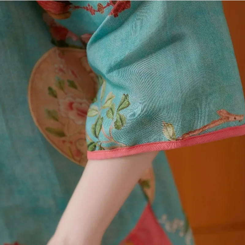Chinese Vintage Women Blouse Traditional Clothing Print Hanfu Tops Summer Blusas Elegant Loose Female Shirt Ropa Mujer