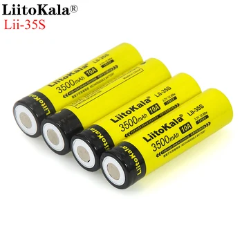 

4PCS LiitoKala 18650 Battery Lii-35S 3.7V Li-ion 3500mAh 10A discharge Power battery For high drain devices