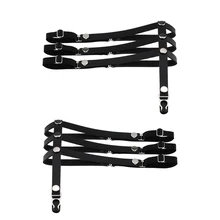 2 шт сексуальные ноги Подвязки Пояс противоскользящие регулируемые эластичные кожаные панковские ноги жгут