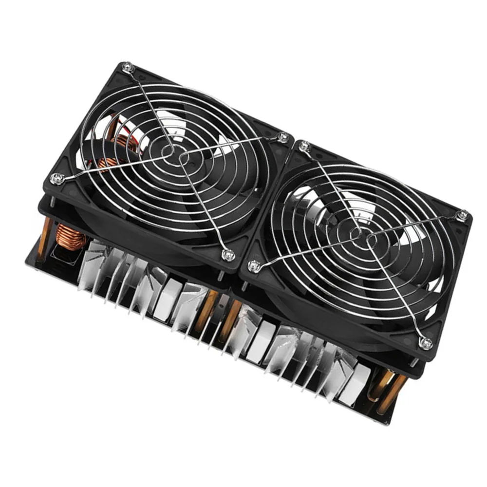 

Black Plastic Induction Heating Board PCB Module With Copper Tube Dual Fan Set