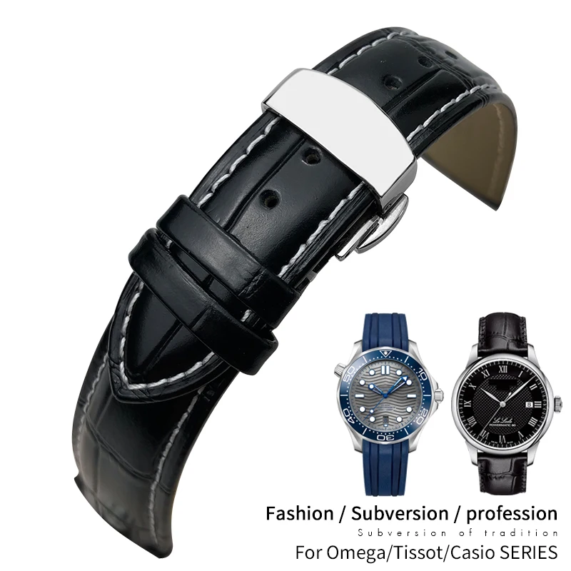Genuine Leather Watch Band Fit for Certina MIDO Tissot Longines Omega 14mm 16mm 18mm 19mm 20mm 21mm 22mm Cowhide Strap Bracelets  | Ремешки для часов -1005002212003049