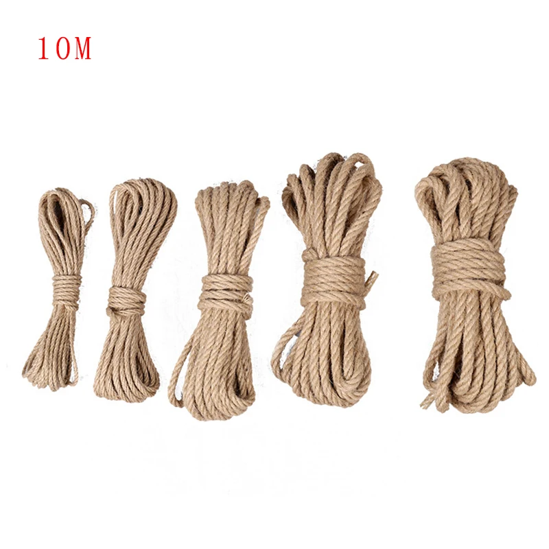 Natural Hemp Linen Cord Twisted Burlap Jute Twine Rope String Craft Decor DCWJB 