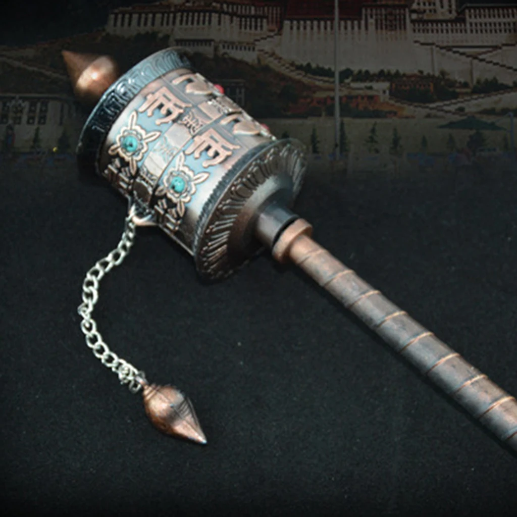 Ruota Preghiera Tibetan Hand Buddhist Fatto A Mano Per Religious Collezionism Nepal Buddhist Prayer Wheel Shaking Handmade
