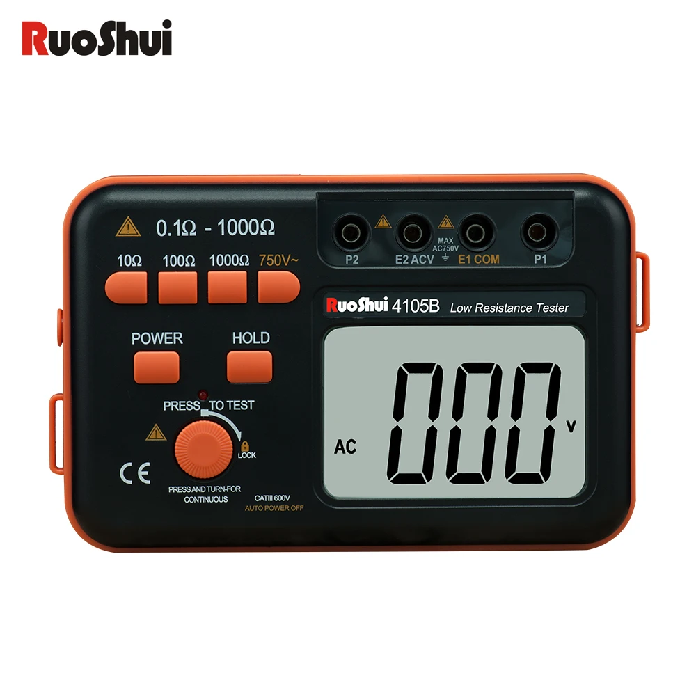 RuoShui4105B цифровой тестер сопротивления Высокая точность молниезащиты мегомметром