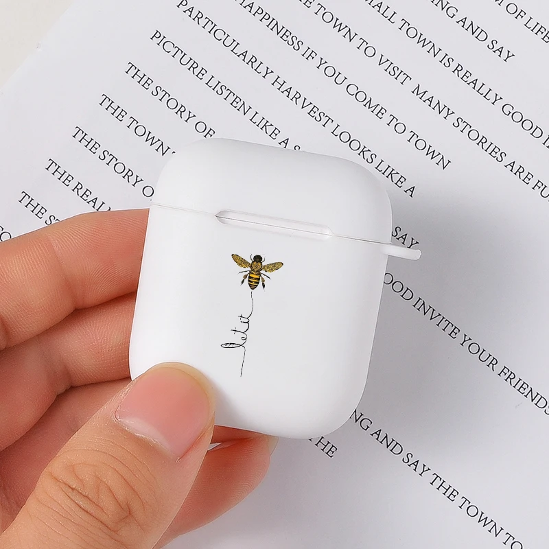 Чехол Honeybee с мультипликационным принтом для Air Pods цветной чехол Airpods 1/2 мягкий