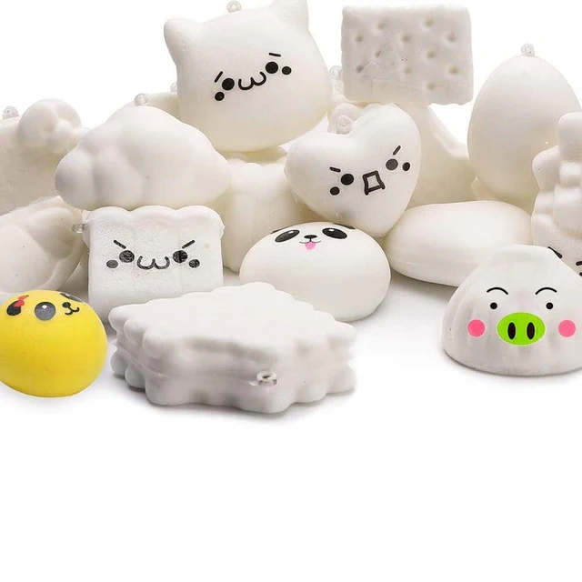 DIY Squeeze Rebound Toys Random Mini 10Pcs Soft Squishies Food Bread Keychains With Colorful For Cream Scented Kawaii Simulation