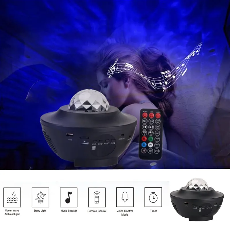 Bluetooth Голосовое управление Звездный проектор огни Вихрь лазерный проектор сценический ночного клуба, бара KTV семейные вечерние световые шоу