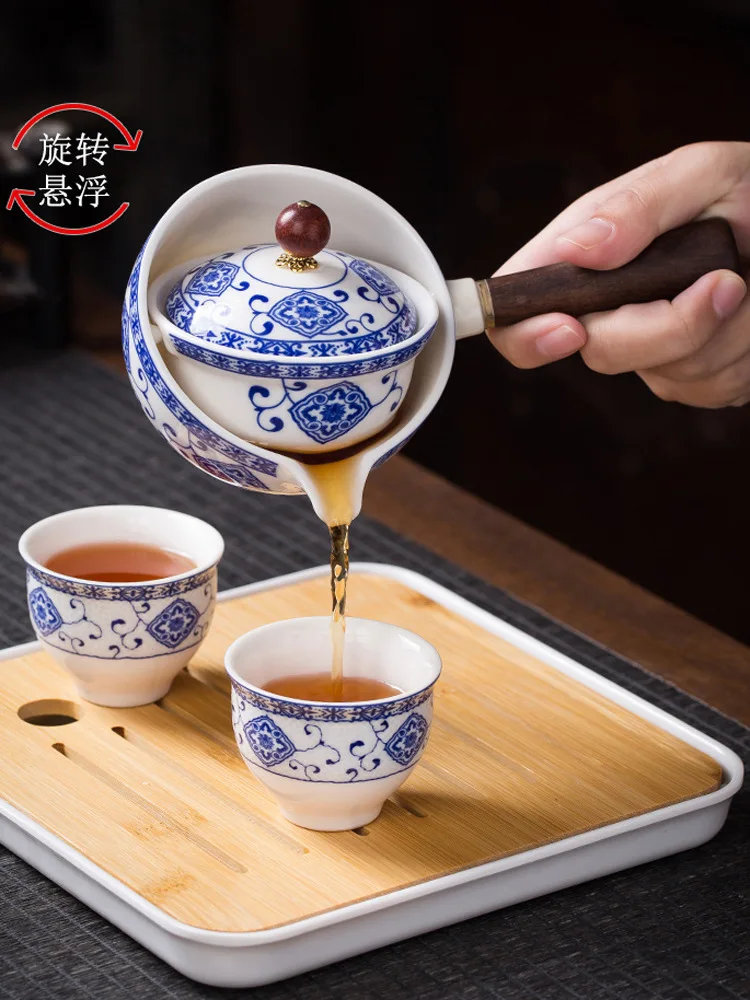 Tea Set Small Set Lazy Man Automatic Tea Making Artifact Pot Portable Travel Household Japanese Simple Cup