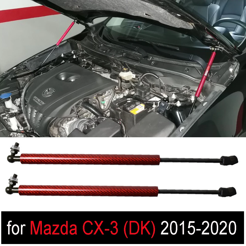 for MAZDA CX3 CX-3 DK 2015-2022 Front Hood Bonnet Modify carbon fiber Gas Struts Shock Damper Lift Supports Car-Styling Absorber |