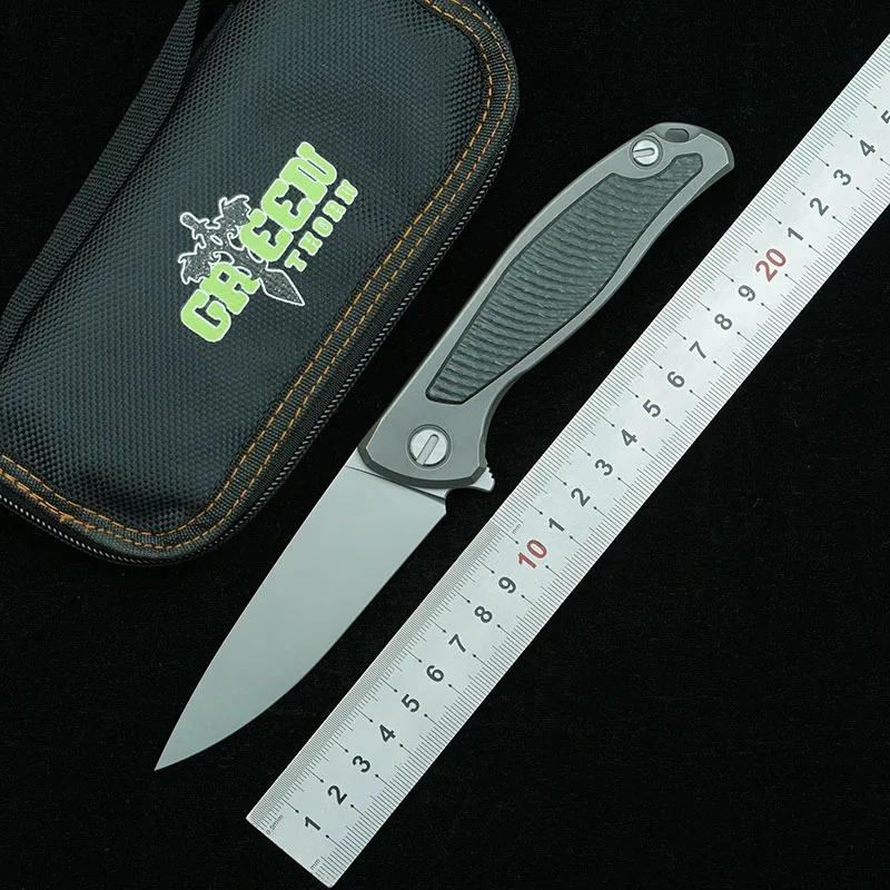 Складной нож Green Thorn F95 Flipper клинок K110 из титана и углеродного волокна ручка для