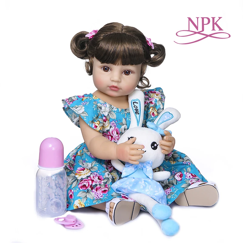 NPK55CM милый ребенок всего тела силикон мягкий реальный сенсорный кукла bebe reborn
