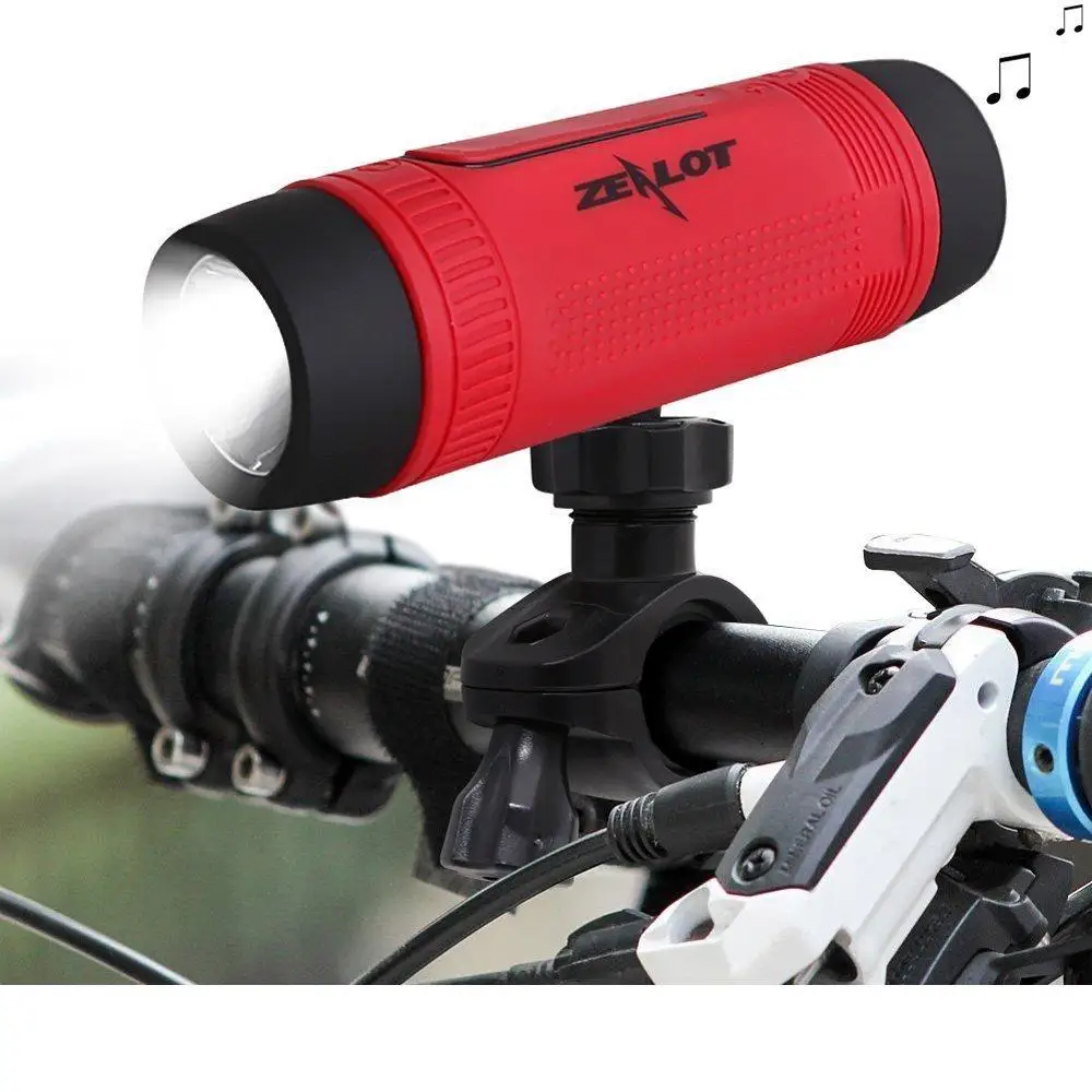 Zealot S1 Bluetooth динамик fm радио водонепроницаемый открытый велосипедный динамик Портативный беспроводной Колонка Бумбокс+ фонарик+ крепление для велосипеда