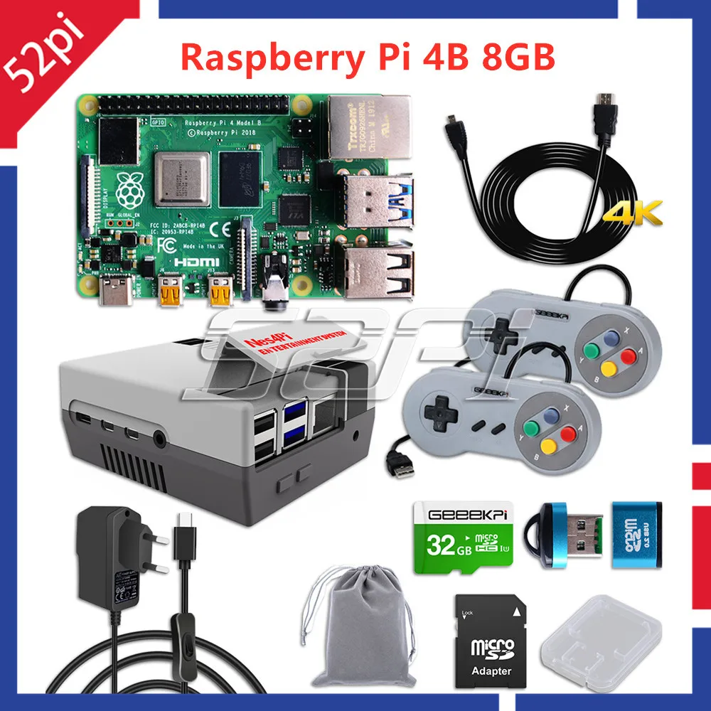 В наличии! Raspberry Pi 4 Модель B с оперативной памятью 8 Гб Оперативная память 64bit четырехъядерный 1 5 ГГц комплект