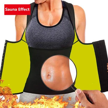 

Hot Sale Sweat Waist Trainer Girdle Workout Sauna Tank Top Sweat Vest Women Weight Loss Exercise Double Body Shaper Shapewear